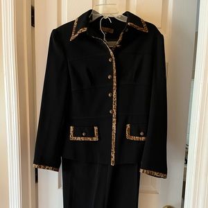 Bergamo New York Black Pants Suit Set Size 10